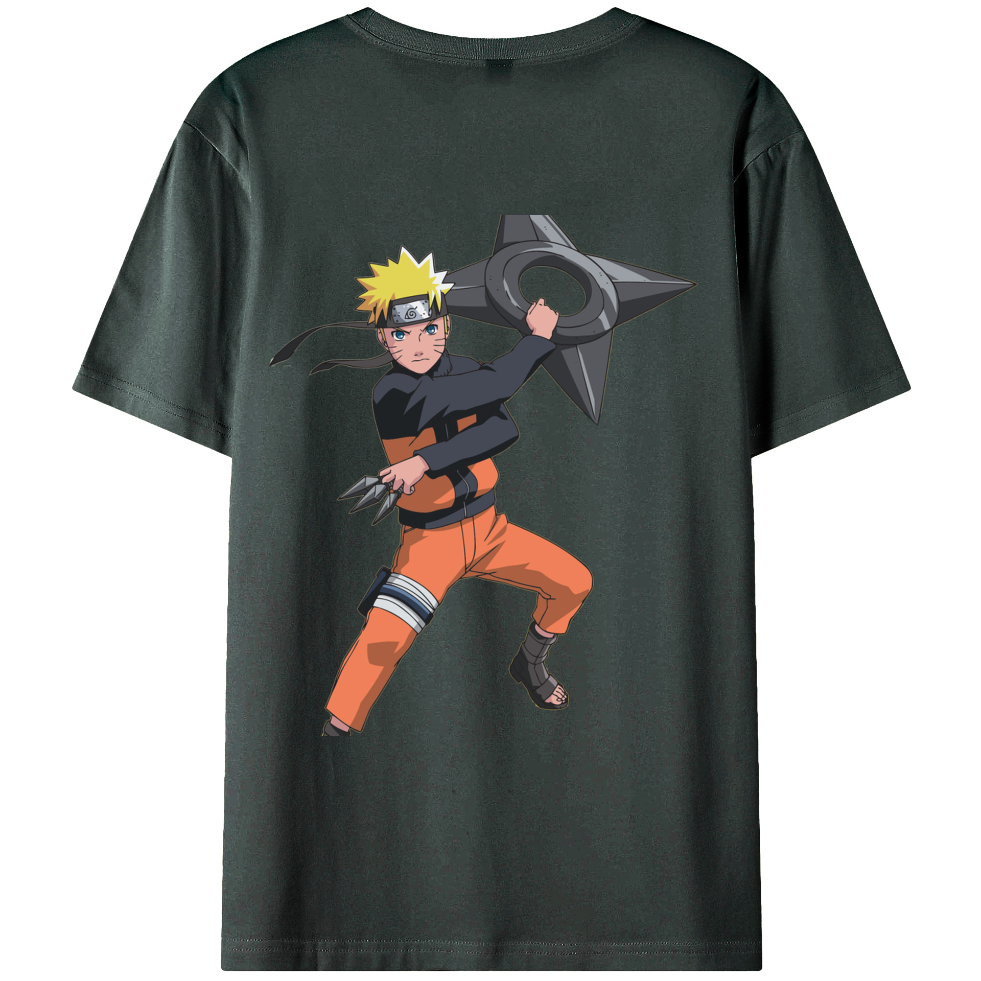 （画像用） NARUTO -ナルト- うずまき ナルト Uzumaki Naruto 綿100％ メンズ半袖Tシャツ（バックプリント） 通気性
